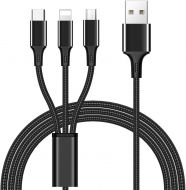 Cable multi carga (3 en 1) lightning-microusb-type-c 3.5A 1.5m