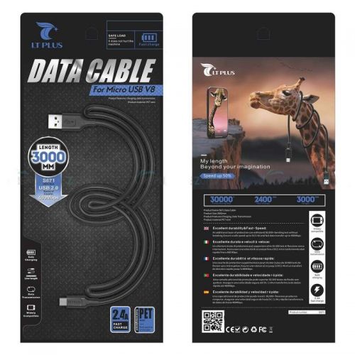 Cable USB a Micro USB 2.4A 3m